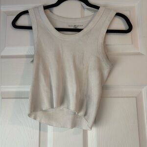Brandy Melville Cream Ribbed Tank Top